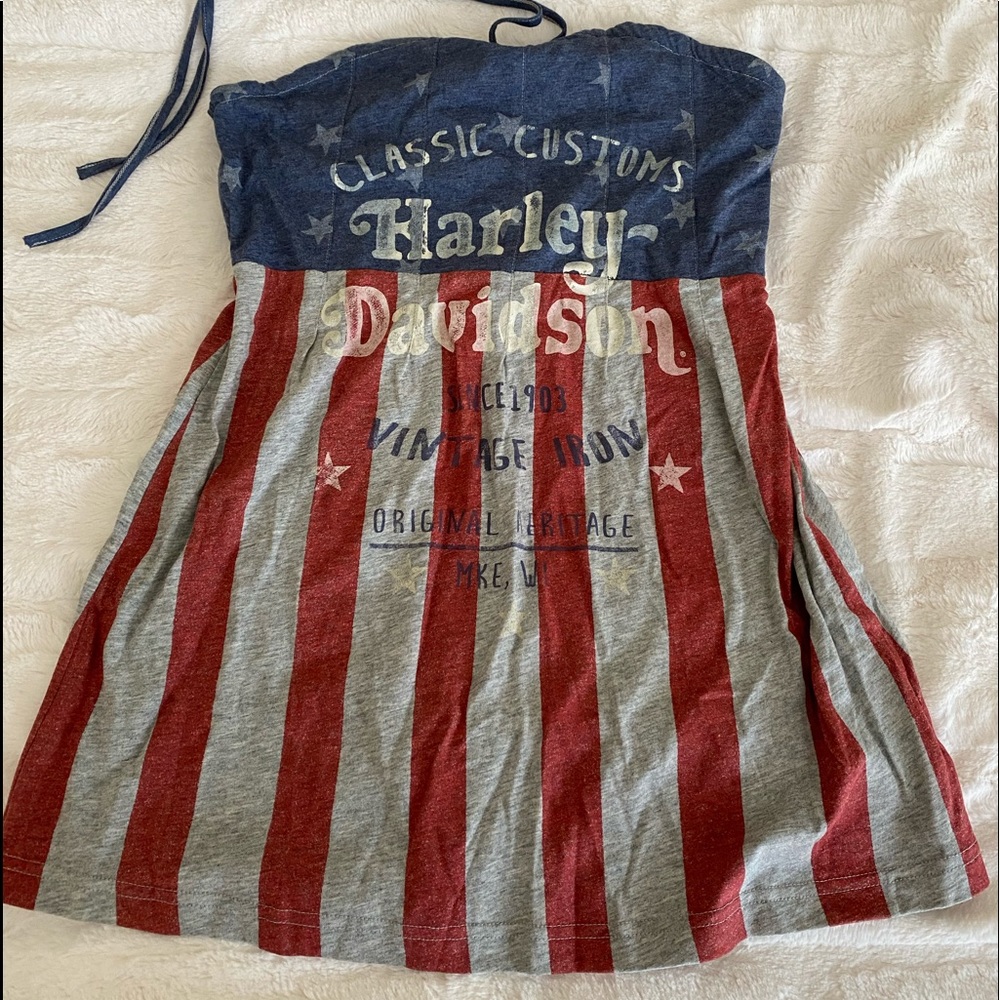 Harley Davidson brand tube top with halter tie